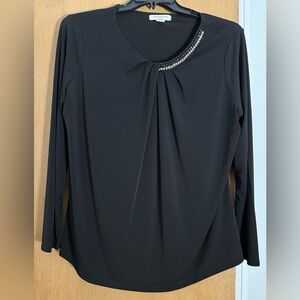 Liz Claiborne Black Embellished Blouse
